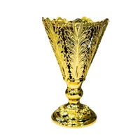 Najm Al Oud - Luxury Golden Decorative Vase with Intricate Detailing.