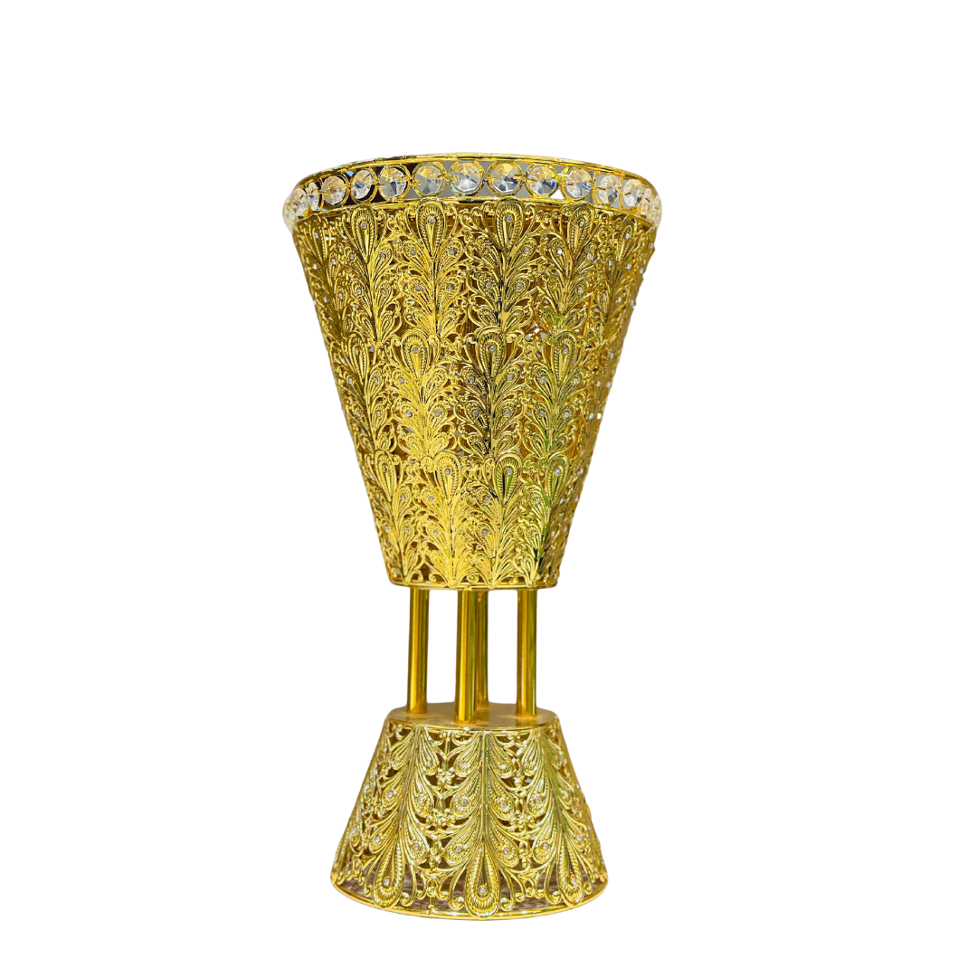 Golden Arabic Incense Burner (Mabkhara) – Ornate Crystal Design