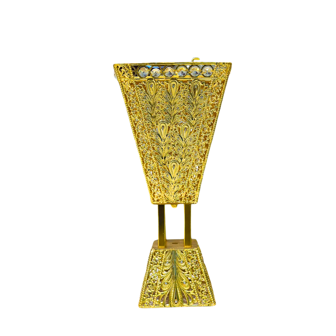 Elegant Golden Crystal Arabic Incense Burner – Luxury Mabkhara
